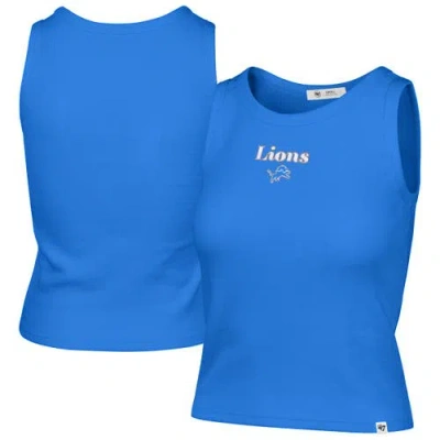 47 Brand '47 Blue Detroit Lions Cropped Straight Cut Ribbed Baby Tank Top