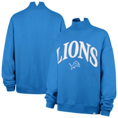47 Brand Womens Detroit Lions Lions Vantage Mock Neck Po Crew Swtr In Blue
