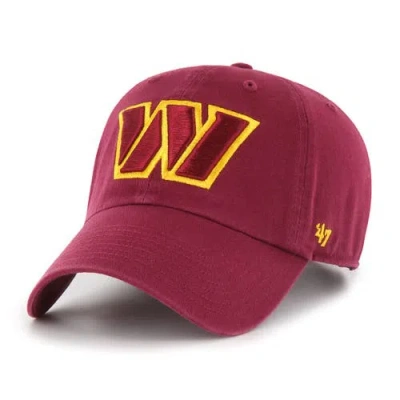 47 Brand '47  Burgundy Washington Commanders Cleanup Adjustable Hat