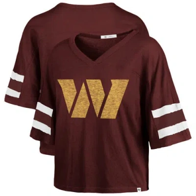 47 Brand '47 Burgundy Washington Commanders Premier Scout Cropped V-neck T-shirt