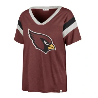 47 Brand '47 Cardinal Arizona Cardinals Phoenix V-neck T-shirt In Brown