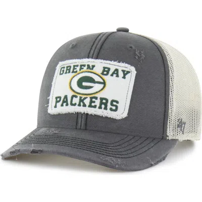 47 Brand '47 Charcoal Green Bay Packers Egremont Well-worn Adjustable Trucker Hat