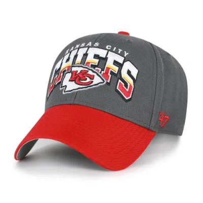 47 Brand '47 Charcoal Kansas City Chiefs Split Block Mvp Adjustable Hat