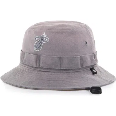 47 Brand '47 Charcoal Miami Heat Buxton Garment Washed Bucket Hat