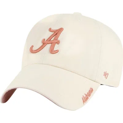 47 Brand '47 Cream Alabama Crimson Tide Dusty Miata Clean Up Adjustable Hat In White
