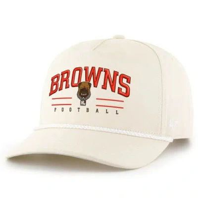 47 Brand '47 Cream Cleveland Browns Dawg Pound Xl Rope Hitch Adjustable Hat In White