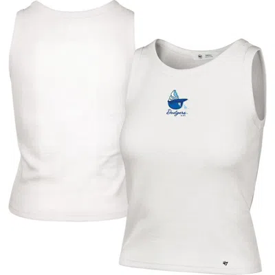 47 Brand '47 Cream Los Angeles Dodgers Single Swirl Ribbed Baby Tank Top In White