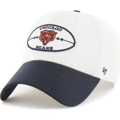 47 Brand '47 Cream/navy Chicago Bears Pique Patch Clean Up Adjustable Hat