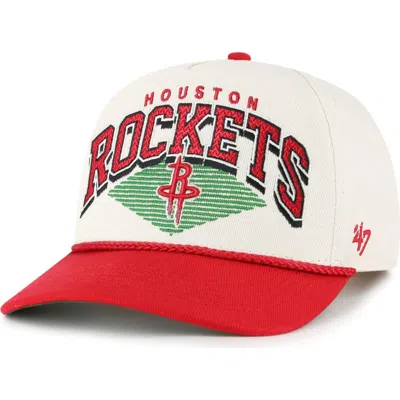 47 Brand '47 Cream/red Houston Rockets Pomona Two-tone Rope Hitch Adjustable Hat