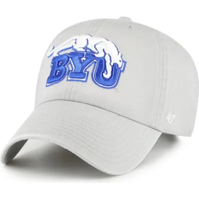 47 Brand '47 Gray Byu Cougars Vault Clean Up Adjustable Hat