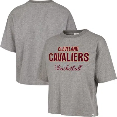 47 Brand '47 Gray Cleveland Cavaliers Pivot Drop Needle Cropped T-shirt
