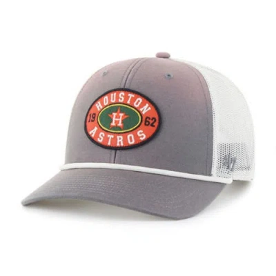 47 Brand '47 Gray/white Houston Astros Tide Sweep Rope Trucker Adjustable Hat