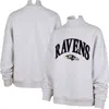 47 Brand '47 Heather Gray Baltimore Ravens Vantage Mock Neck Pullover Sweatshirt In Gray