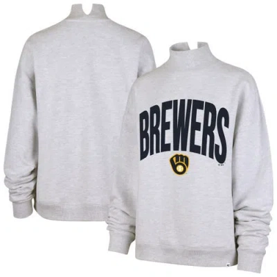 47 Brand '47  Heather Gray Milwaukee Brewers Subtle Muse Mock Neck Sweatshirt In Multi