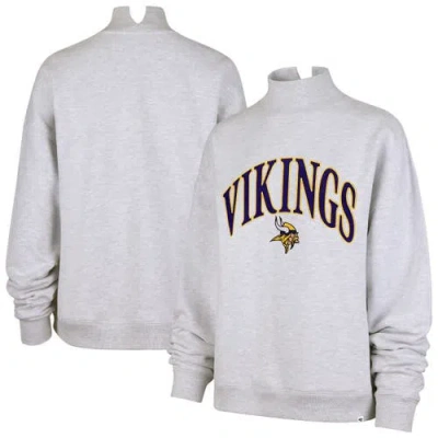 47 Brand '47 Heather Gray Minnesota Vikings Vantage Mock Neck Pullover Sweatshirt In Neutral