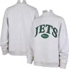 47 Brand '47 Heather Gray New York Jets Vantage Mock Neck Pullover Sweatshirt In Gray