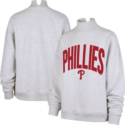 47 Brand '47  Heather Gray Philadelphia Phillies Subtle Muse Mock Neck Sweatshirt