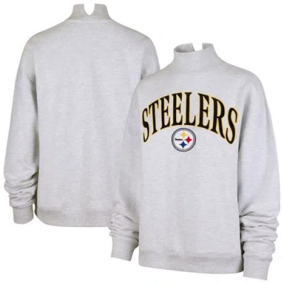 47 Brand '47 Heather Gray Pittsburgh Steelers Vantage Mock Neck Pullover Sweatshirt