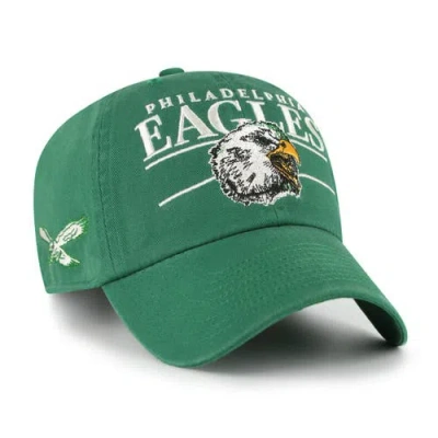 47 Brand '47 Kelly Green Philadelphia Eagles Throwback Graphic Clean Up Adjustable Hat
