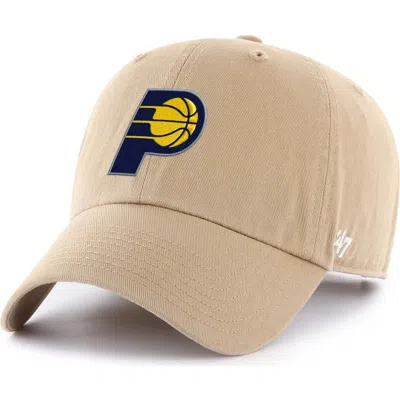 47 Brand '47 Khaki Indiana Pacers Primary Logo Clean Up Adjustable Hat