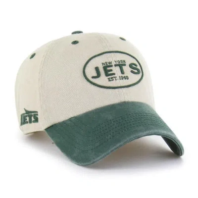 47 Brand '47 Khaki New York Jets Breaking Trail Clean Up Adjustable Hat In Brown