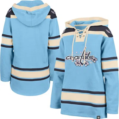 47 Brand '47  Light Blue Washington Capitals Superior Lacer Pullover Hoodie