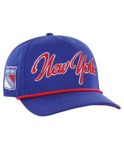 47 Brand 47 Men's Blue New York Rangers Overhand Logo Side Patch Hitch Adjustable Hat