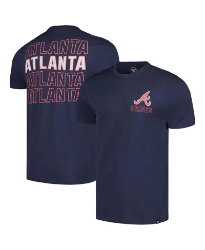 47 Brand '47 Navy Atlanta Braves Hang Back Franklin T-shirt In Blue