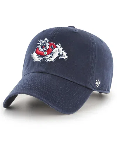 47 Brand 47 Men's Navy Fresno State Bulldogs Clean Up Adjustable Hat In Blue