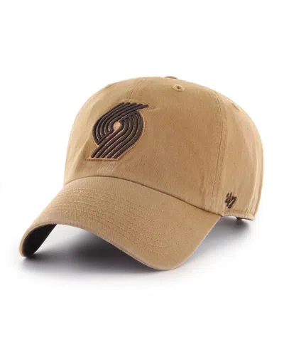 47 Brand 47 Men's Tan Portland Trail Blazers Ballpark Clean Up Adjustable Hat In Gold
