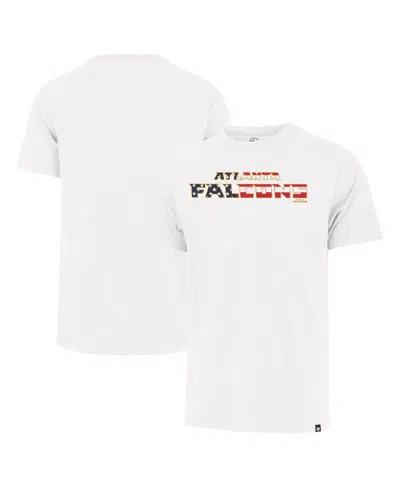 47 BRAND 47 MEN'S WHITE ATLANTA FALCONS FLAG SCRIPT FRANKLIN T-SHIRT