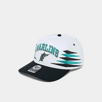 47 Brand '47 Miami Marlins Mlb Diamond Cut Hitch Snapback Hat In White