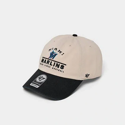 47 Brand '47 Miami Marlins Mlb Windham Clean Up Strapback Hat In Neutral