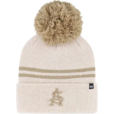47 Brand '47 Natural Arizona State Sun Devils Core & Inline Latte Cuffed Knit Hat With Pom In Brown