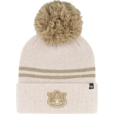 47 Brand '47 Natural Auburn Tigers Core & Inline Latte Cuffed Knit Hat With Pom In Nude
