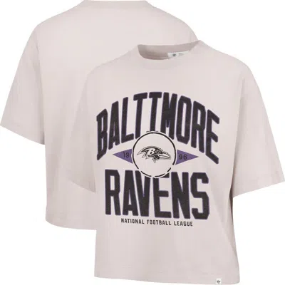 47 Brand '47 Natural Baltimore Ravens Cropped Windthrow Ravine T-shirt In Neutral