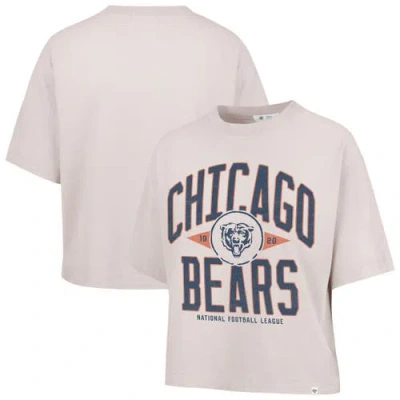 47 Brand '47 Natural Chicago Bears Cropped Windthrow Ravine T-shirt In Neutral