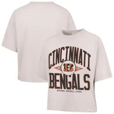 47 Brand '47 Natural Cincinnati Bengals Cropped Windthrow Ravine T-shirt In Metallic