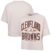 47 Brand '47 Natural Cleveland Browns Cropped Windthrow Ravine T-shirt In White