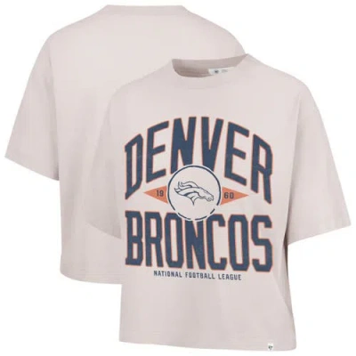 47 Brand '47 Natural Denver Broncos Cropped Windthrow Ravine T-shirt In Neutral