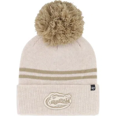 47 Brand '47 Natural Florida Gators Core & Inline Latte Cuffed Knit Hat With Pom In Metallic