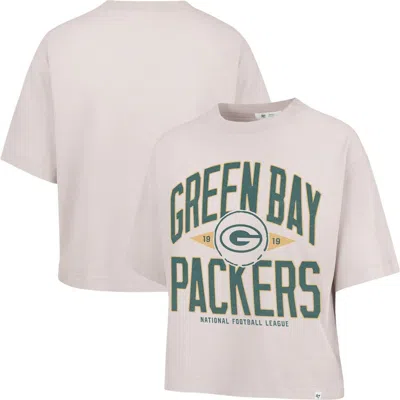 47 Brand '47 Natural Green Bay Packers Cropped Windthrow Ravine T-shirt In Neutral
