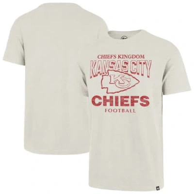 47 Brand '47 Natural Kansas City Chiefs Head On Scrum Slub T-shirt In Gray