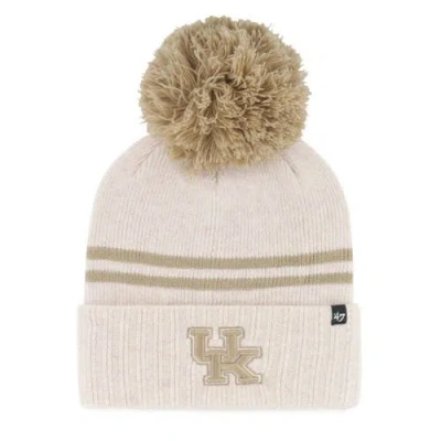 47 Brand '47  Natural Kentucky Wildcats Core & Inline Latte Cuffed Knit Hat With Pom In Neutral