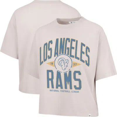 47 Brand '47 Natural Los Angeles Rams Cropped Windthrow Ravine T-shirt In White