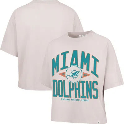 47 Brand '47 Natural Miami Dolphins Cropped Windthrow Ravine T-shirt In Brown