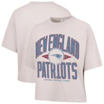 47 Brand '47 Natural New England Patriots Cropped Windthrow Ravine T-shirt In Neutral