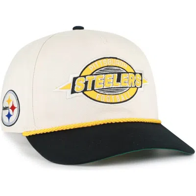 47 Brand '47 Natural Pittsburgh Steelers Frame Out Two Tone Hitch Adjustable Hat In White