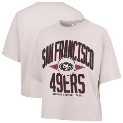 47 Brand '47 Natural San Francisco 49ers Cropped Windthrow Ravine T-shirt In Pink