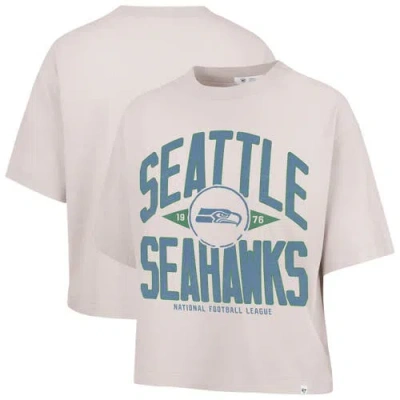 47 Brand '47 Natural Seattle Seahawks Cropped Windthrow Ravine T-shirt In Neutral